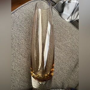 Vintage Tall Amber Smoked Glass Stem or Bud Vase Amber Glass Collectible